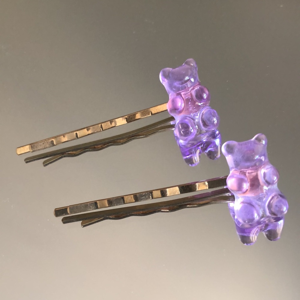♥️ 🥂 Host Pick 🥂 Set of 2 Gummy Bear Bobby Pins Purple